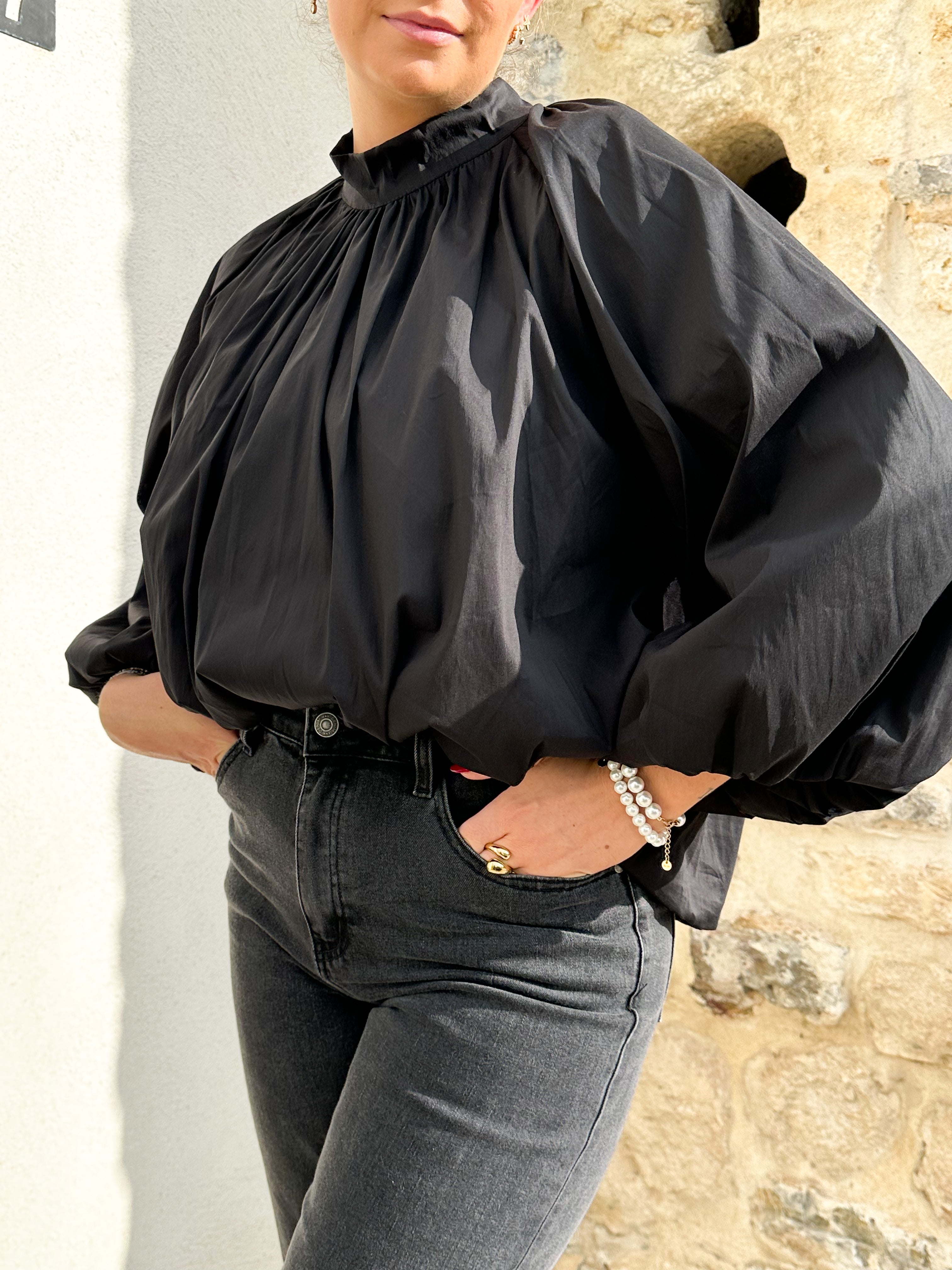 Talaia Bijoux Blouse Alba noir Bijoux